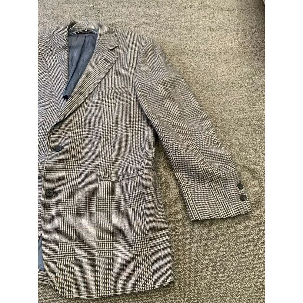 Vintage‎ Brooks Brothers 346 Men's 42R Beige Plaid Wool Sport Coat Blazer